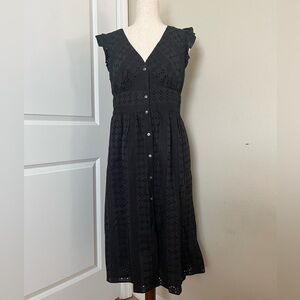 J.Crew Navy Embroidered European in the Summer Inspired Maxi Dress 🌿